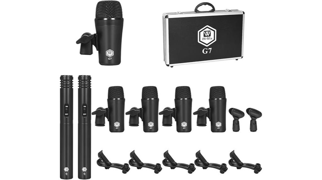 7 piece wired drum mics