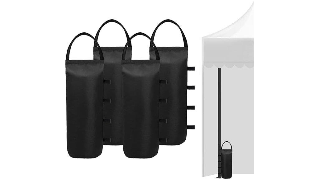 black cylindrical canopy weights