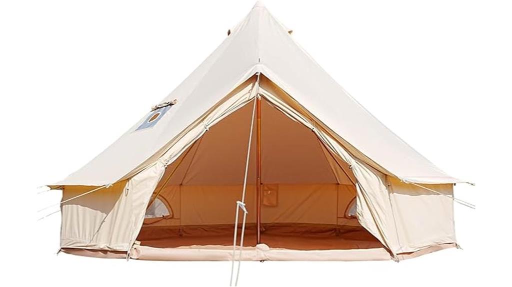 canvas bell tent with stove
