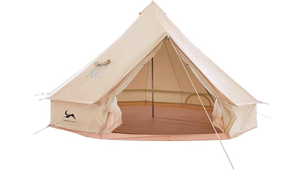 canvas glamping tent with stove