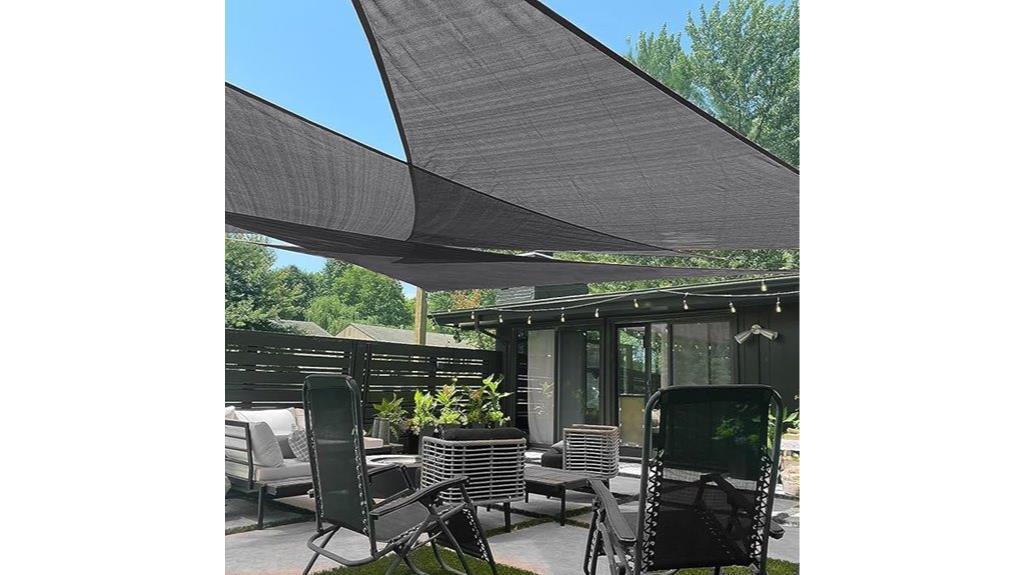 dark grey triangle sun shade