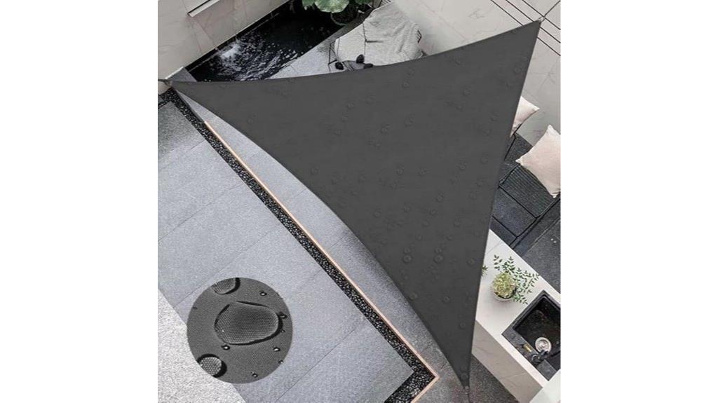 dark grey triangle sunshade