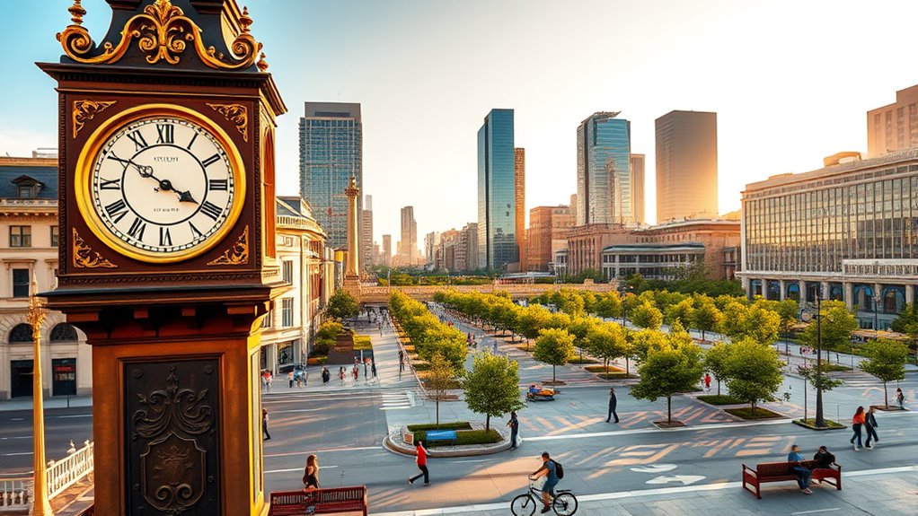 find clock esplanade navigation