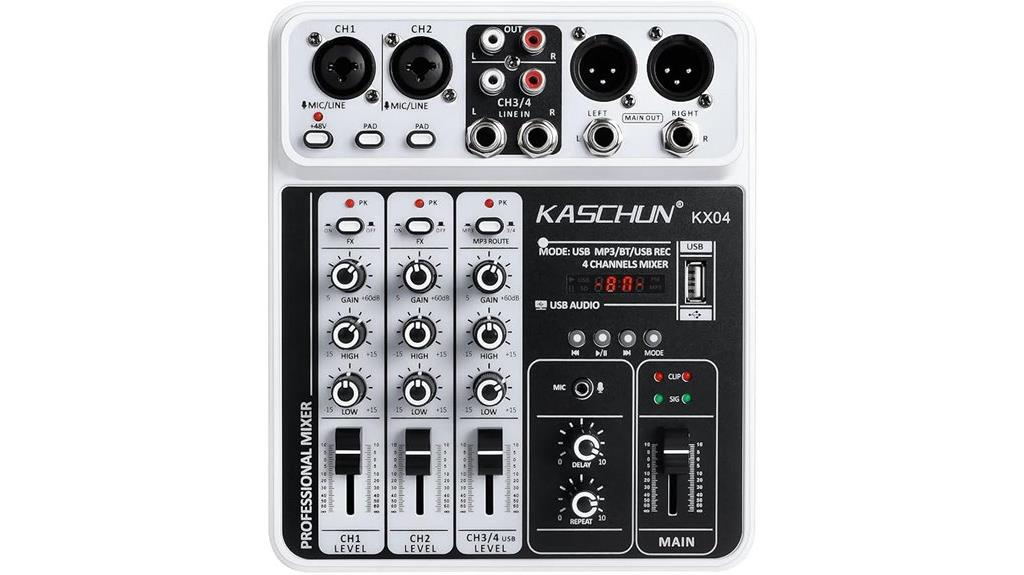 four channel bluetooth dj mixer