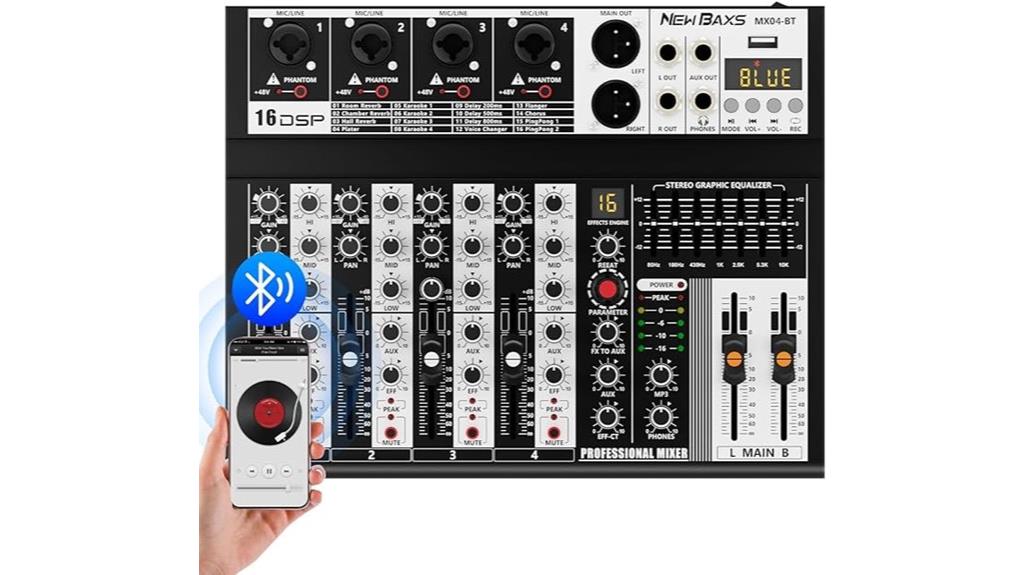 four channel bluetooth mixer