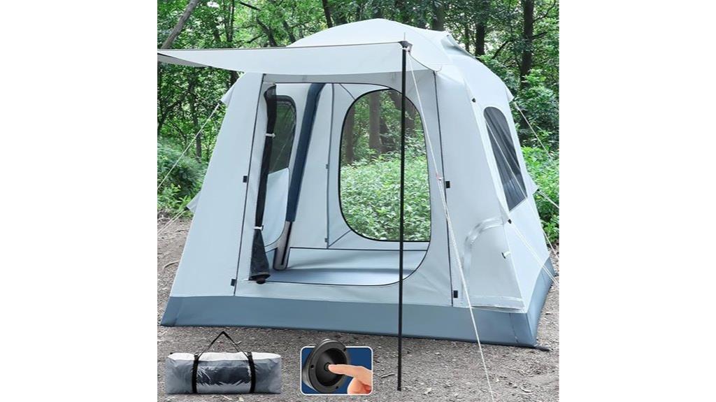 inflatable camping tent setup