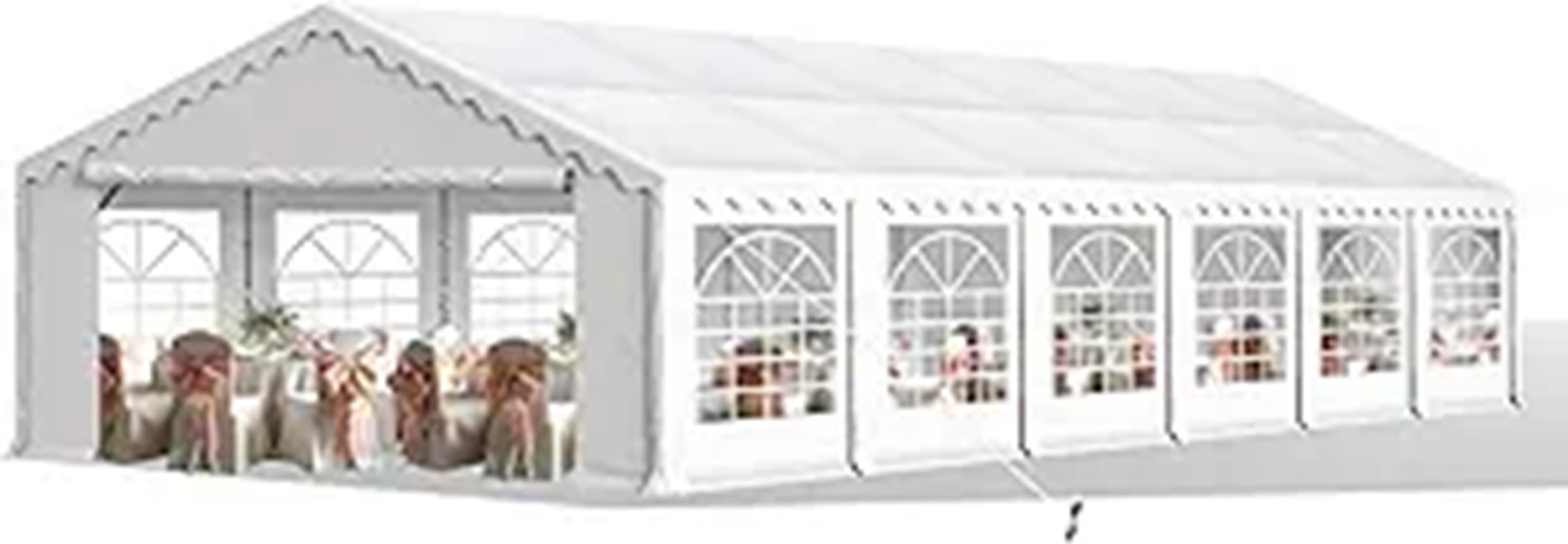 large outdoor tent with sidewalls