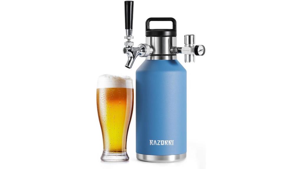 large stainless steel growler