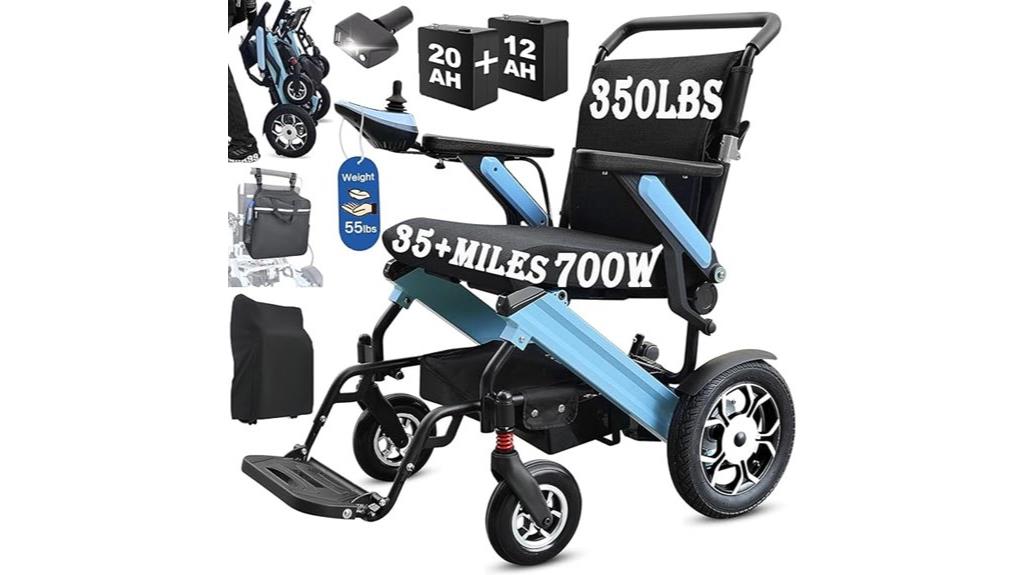 long range foldable electric wheelchair