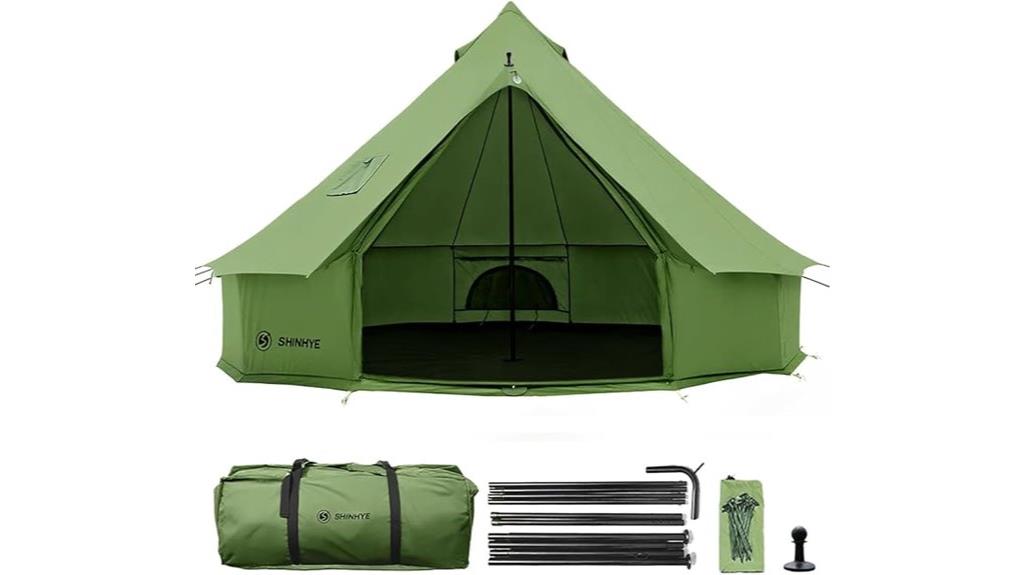 luxury green canvas yurt