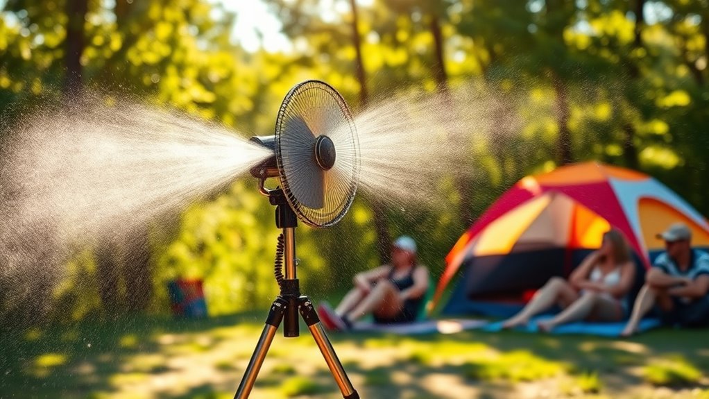 outdoor cooling misting fans