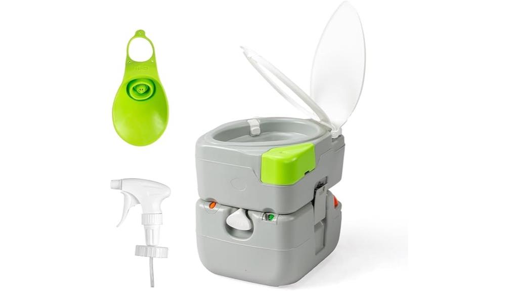 portable camping toilet with spray