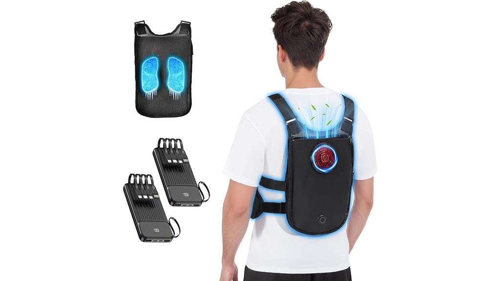 portable cooling vest with fans