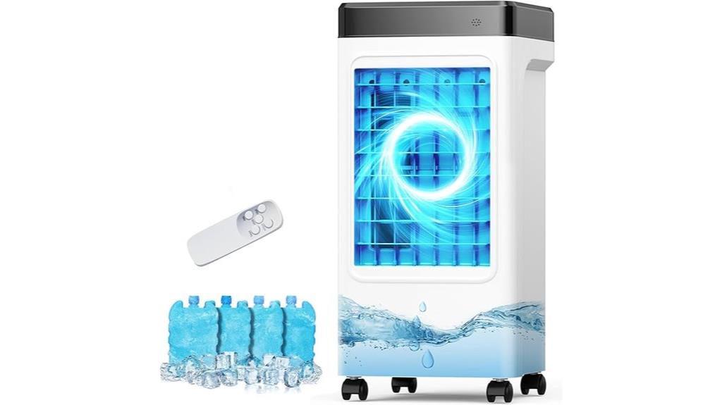 portable evaporative cooler with remote