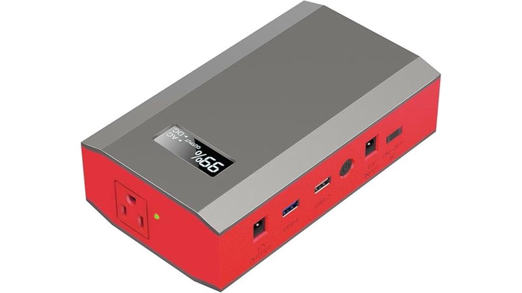portable grey red power bank