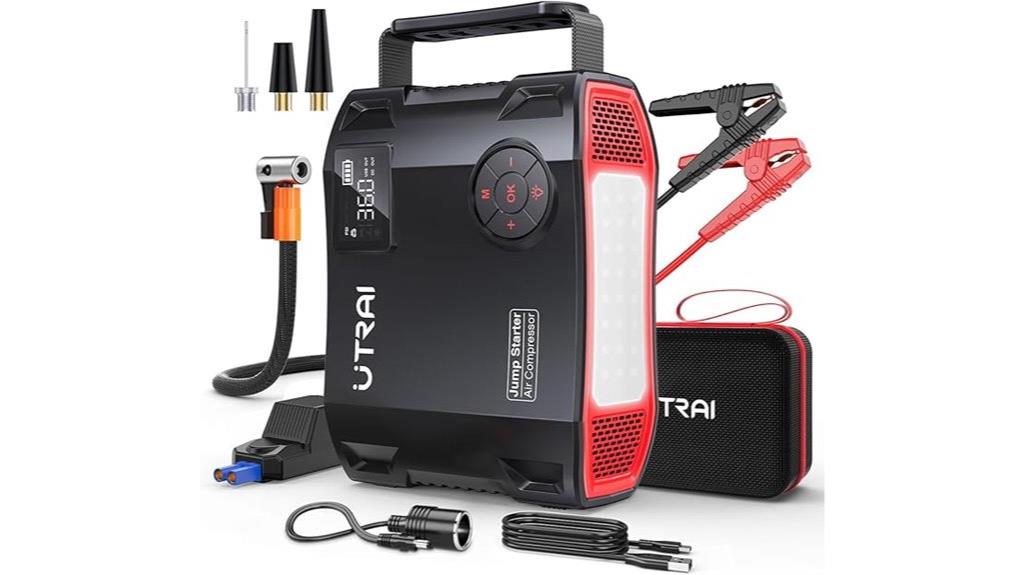 portable jump starter with compressor