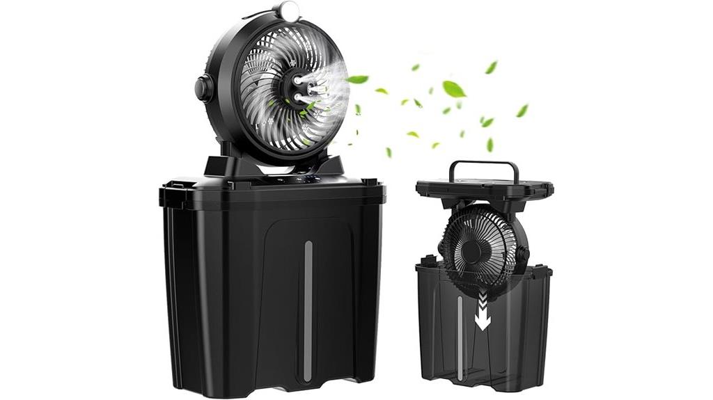 portable misting fan with bucket