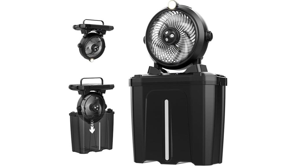 portable misting fan with led