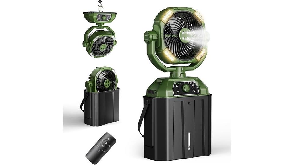 portable misting fan with power bank