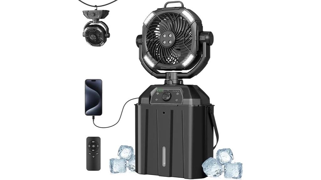 portable misting fan with remote