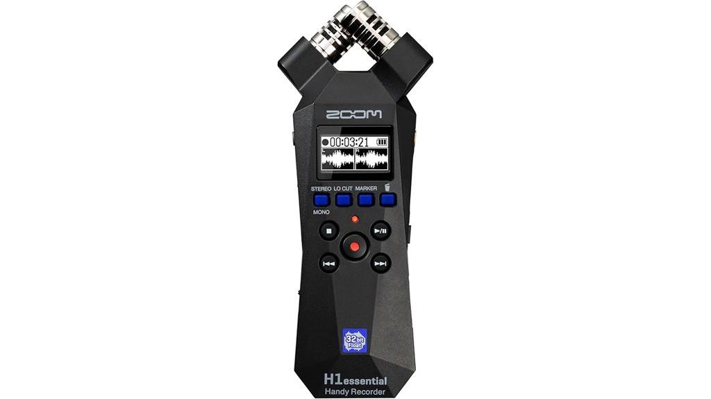 portable stereo recorder with microphones