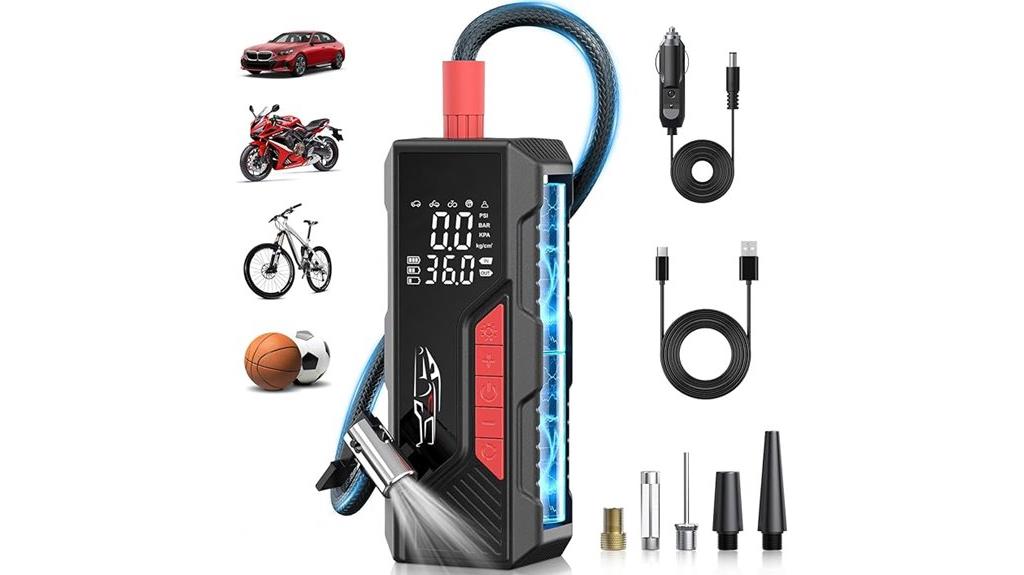 portable tire inflator with gauge