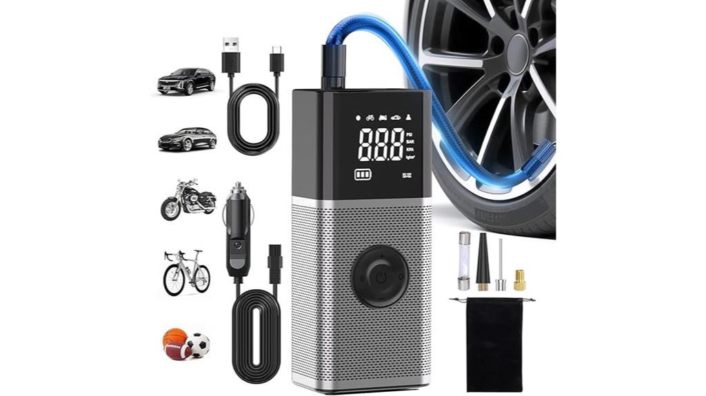 rechargeable tire inflator gauge