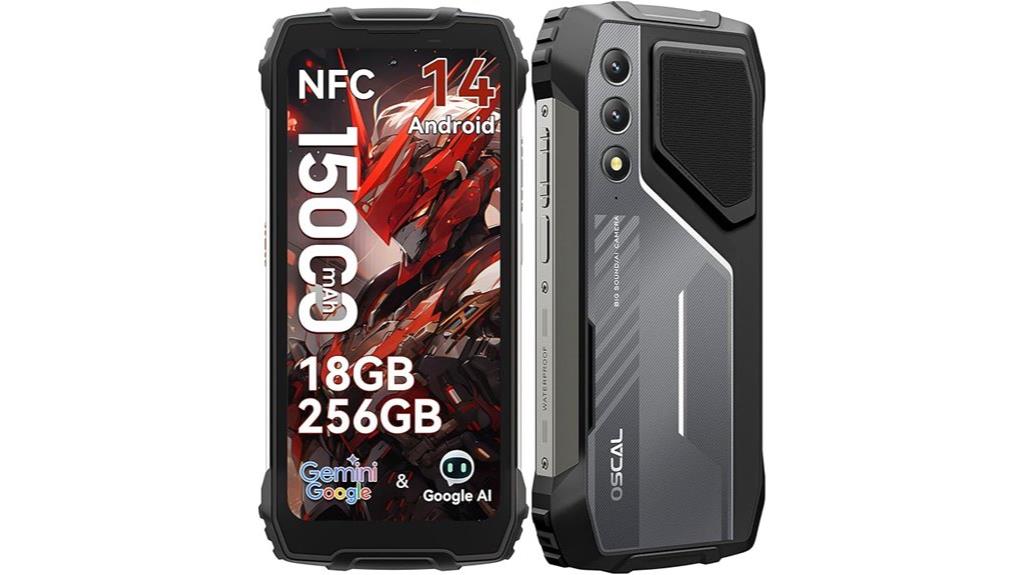 rugged nfc smartphone with high storage
