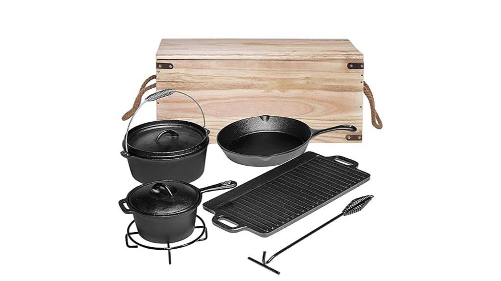 seven piece cast iron set