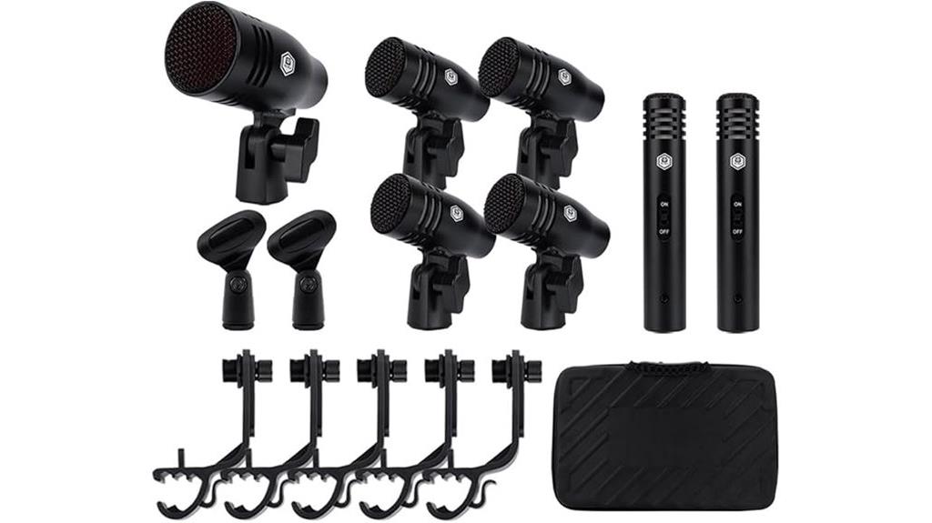 seven piece wired drum mic set