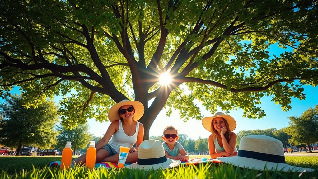shade sunscreen timing