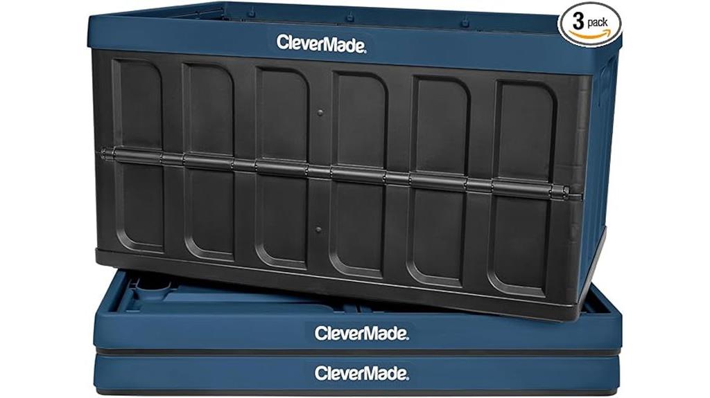 stackable collapsible storage bins