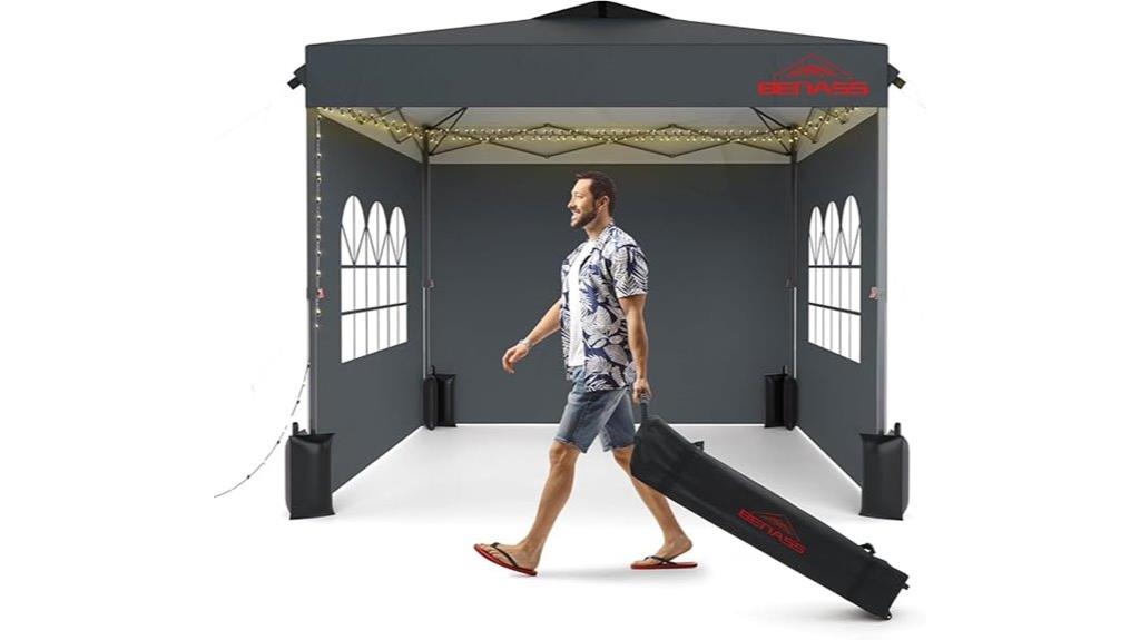 ten by ten canopy with walls