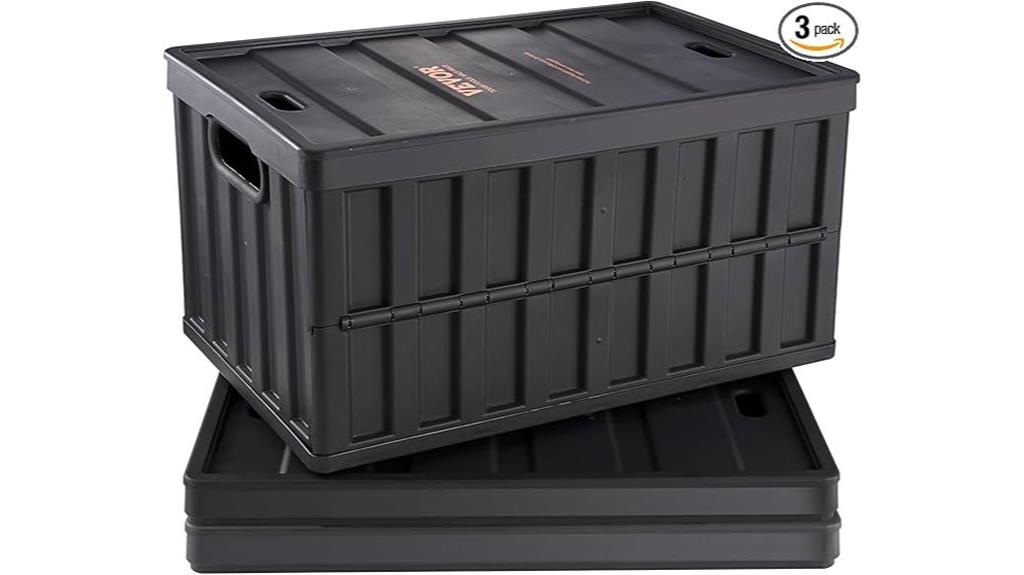 three 65l collapsible bins