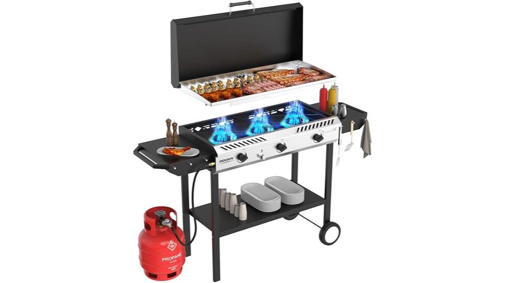 three burner gas stove