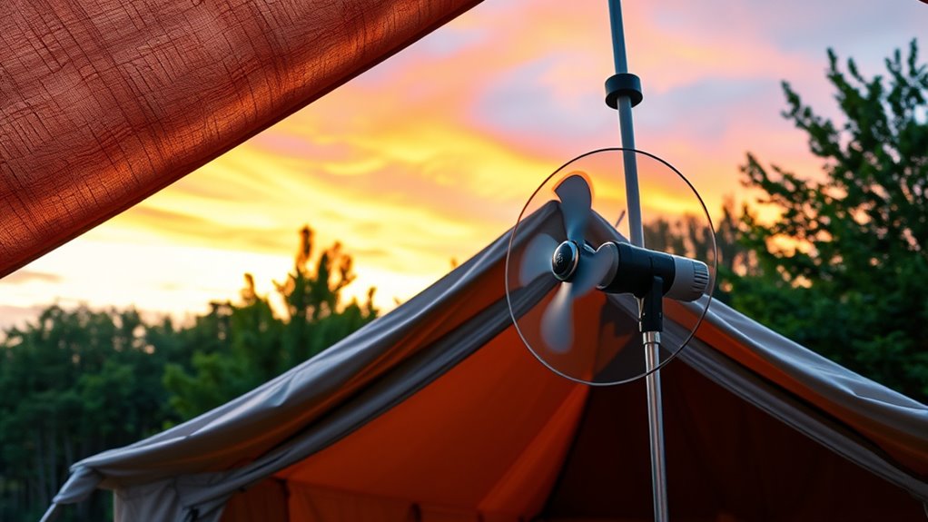 top canvas tent cooling fans