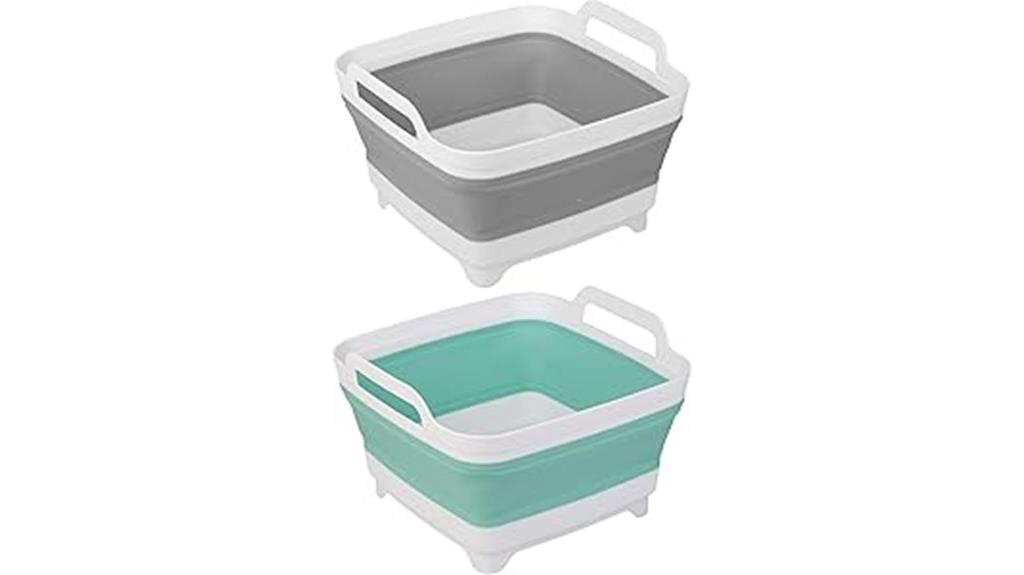 two portable dishpans