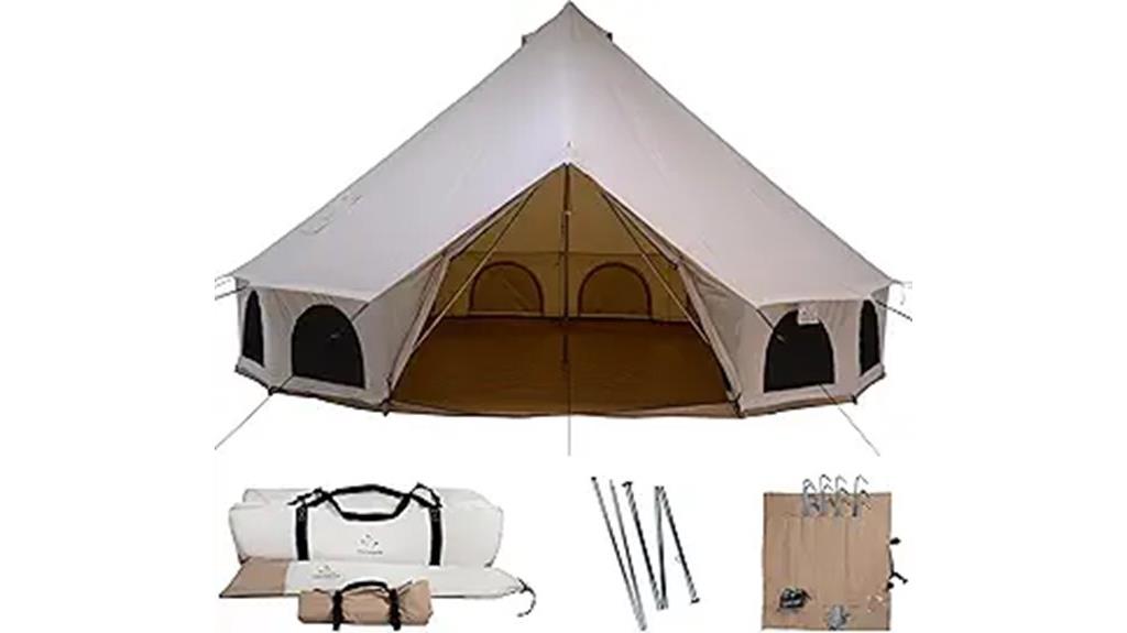 white canvas bell tent