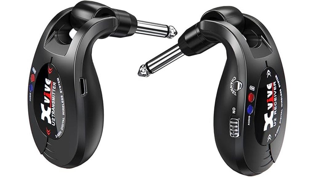 wireless guitar system with rechargeable transmitter