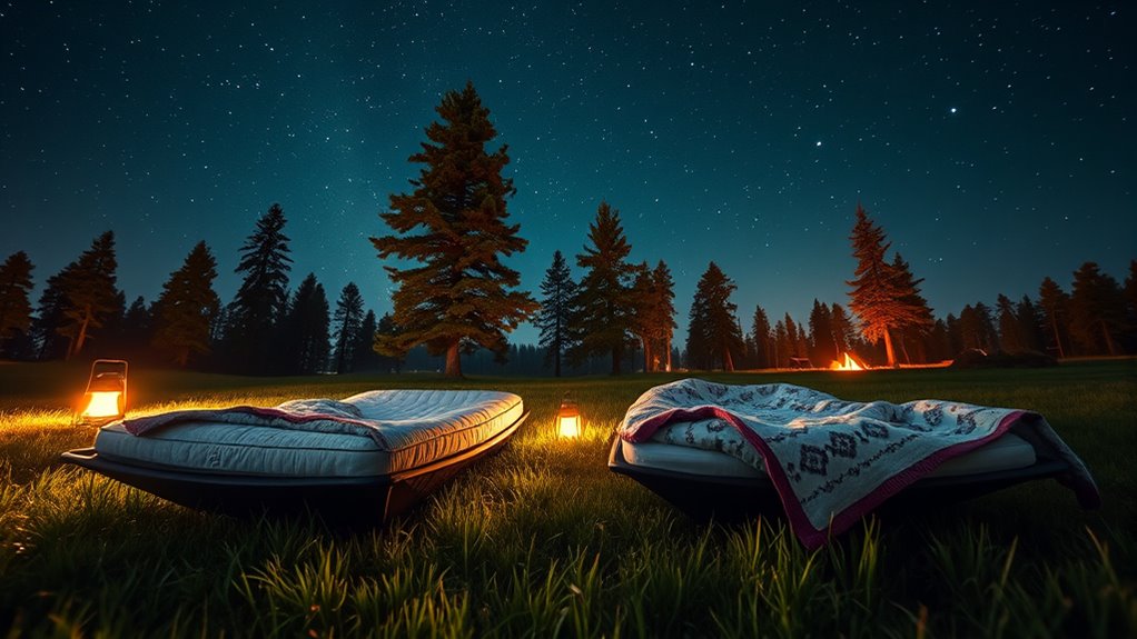 comfortable couple camping beds