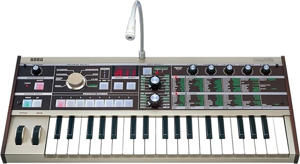 compact analog synth with vocoder