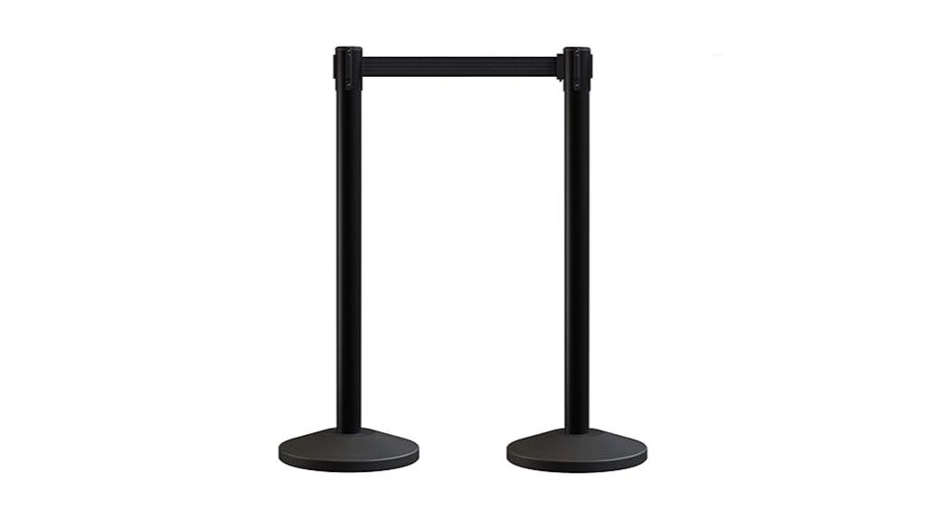 dual retractable belt barriers