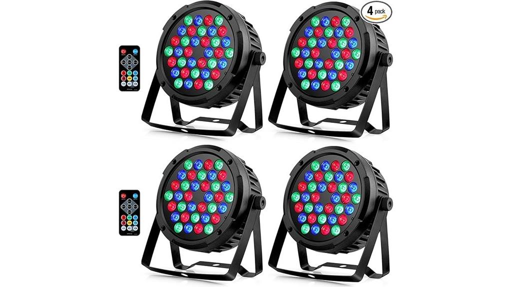 four rgb led par lights