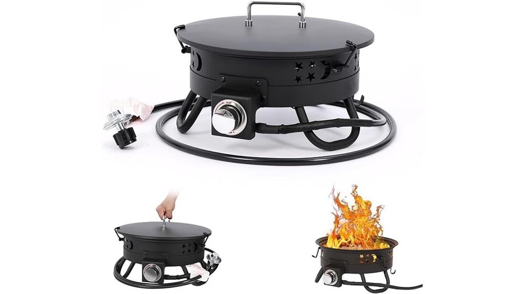 portable 17 inch propane fire pit