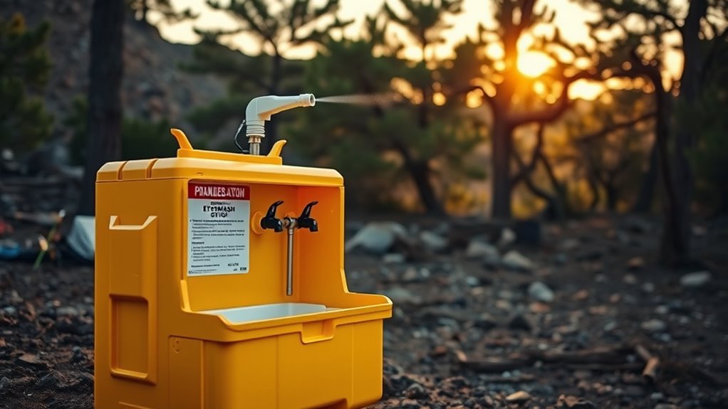 portable eyewash capacity and durability