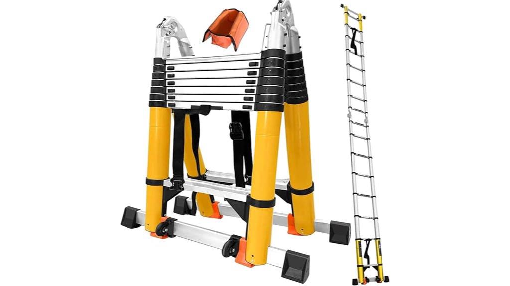 telescoping ladder with wheels
