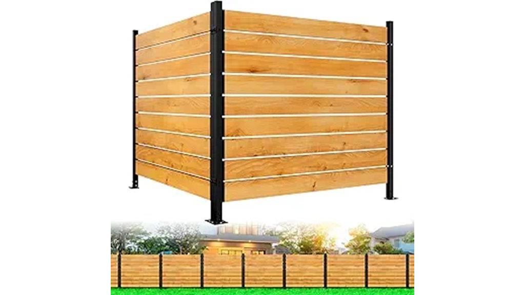 two panel wooden privacy screen