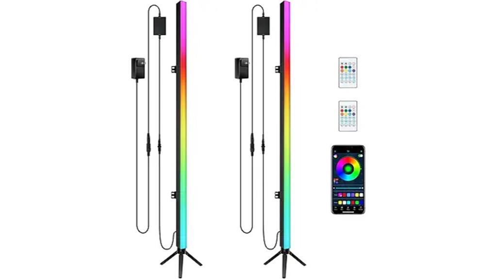 two rgb dj light bars