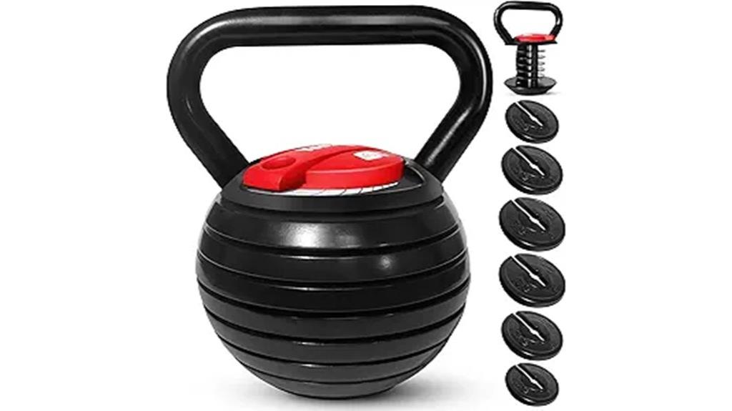 adjustable kettlebell weight range