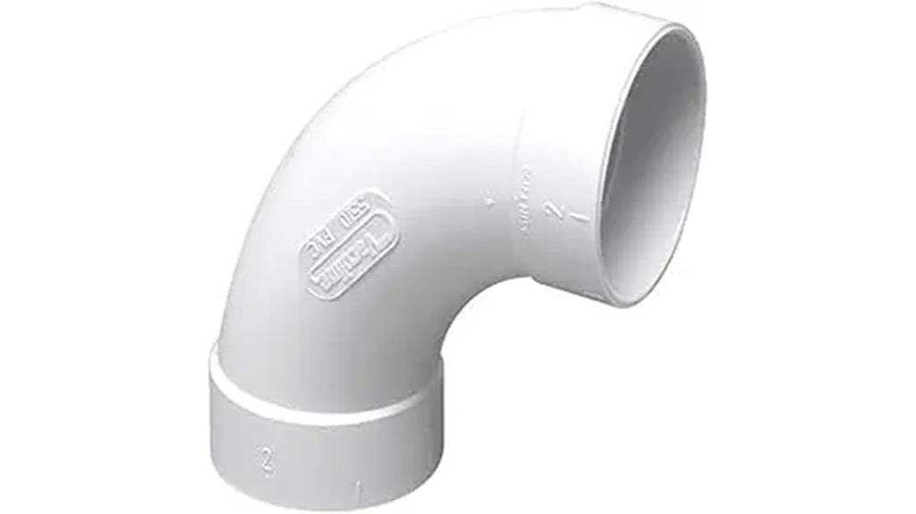 built in white sweep elbow